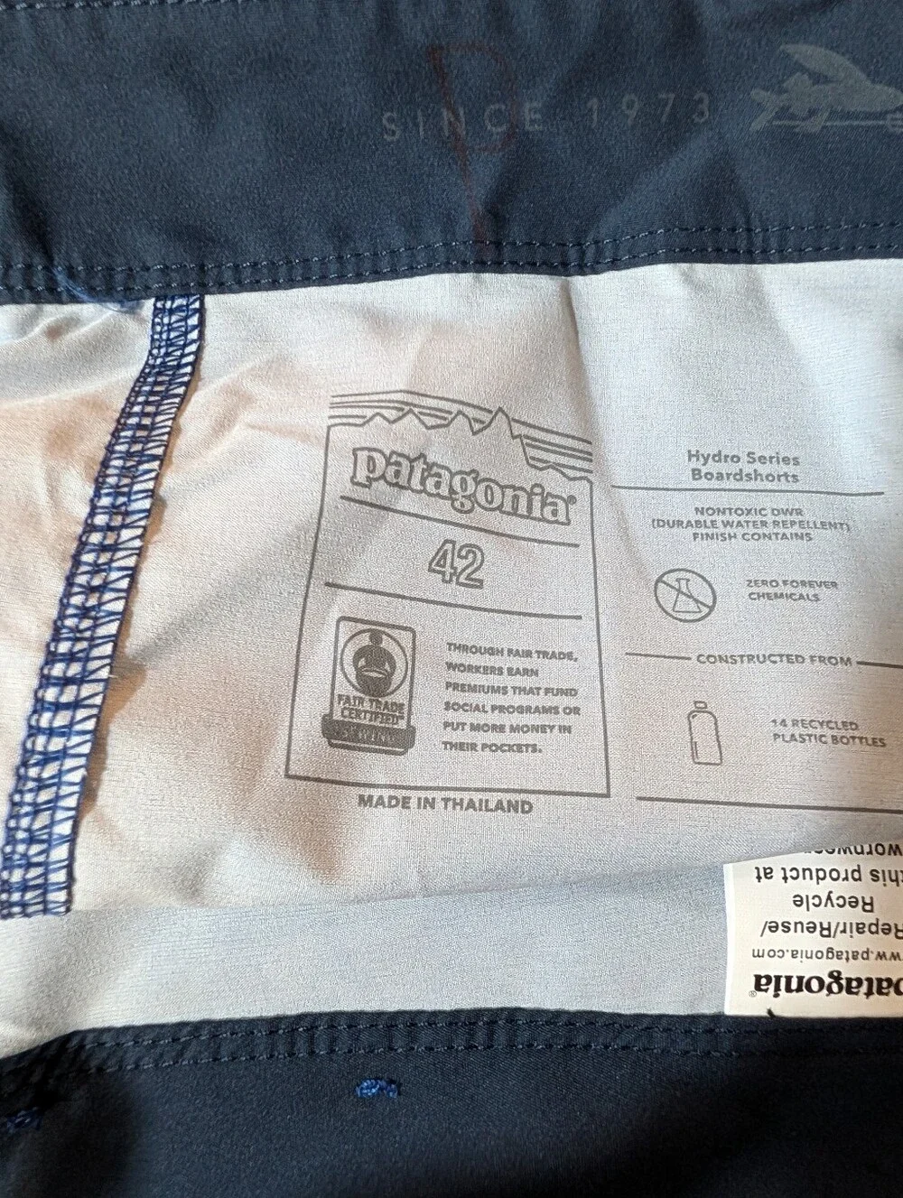 Patagonia Hydropeak‎ Striped Mens Board Short Swim Trunks Unlined 42